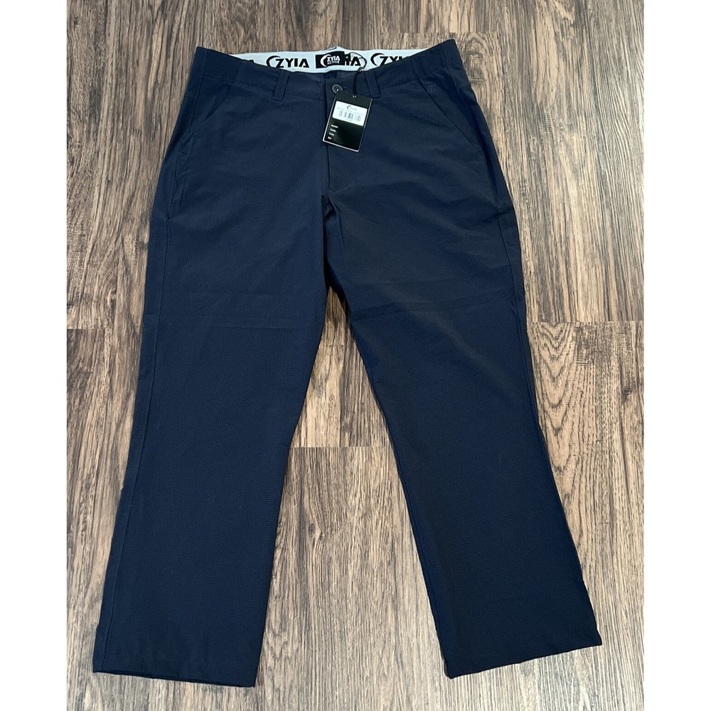 Zyia Active Mens Color Navy Pants Slim Casual Travel Size S
